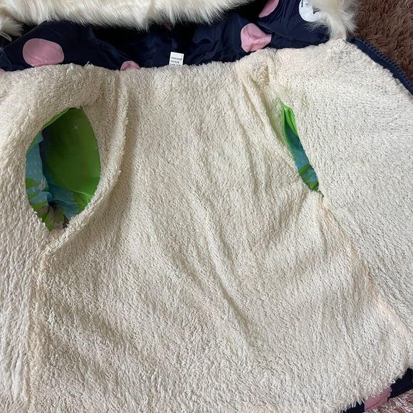 2 for 20) New beautiful toddler hooded puffer coat in navy and pink - Picture 6 of 6